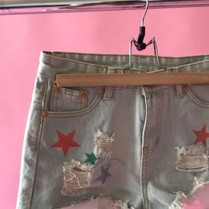 Star cut off denim